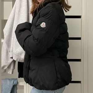 Moncler Black 'Dera' Short Belted Jacket